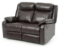 Dark Brown Faux Leather Double Reclining Loveseat W816