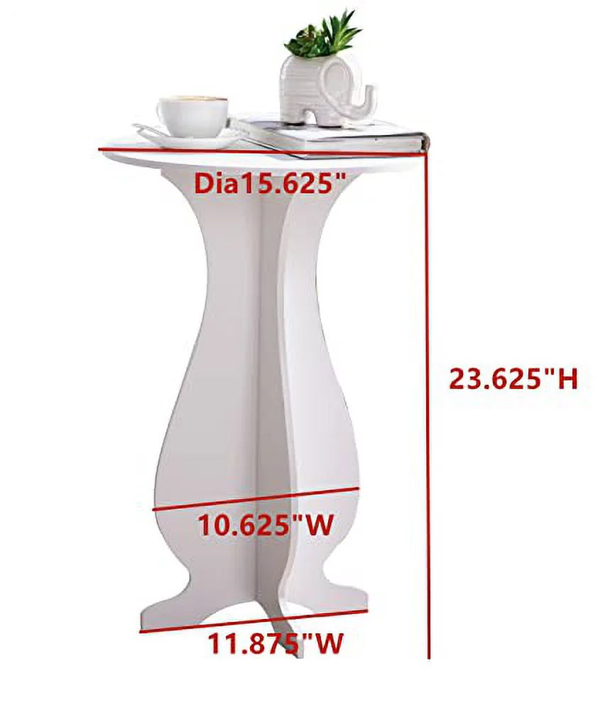 White Round Side Table Plant Stand B888