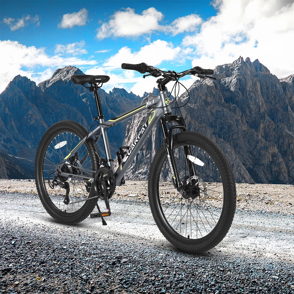 24 inch 21 Speed Mountain Bike with Dual Disc Brakes and Front Suspension B56671