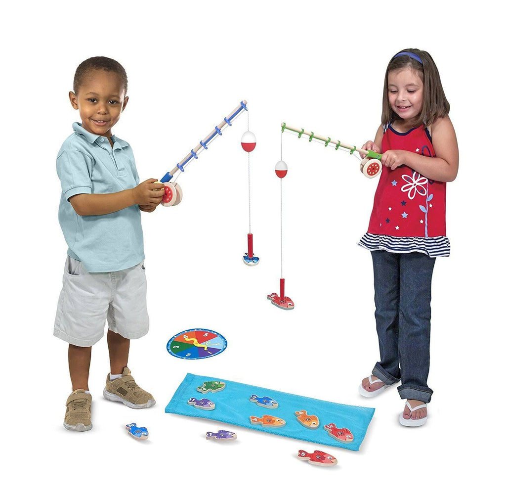 Wooden Fishing Game with 2 Magnetic Rods W749178