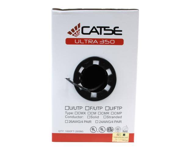 Cat5e Shielded Bulk Ethernet Cable, 24 AWG, 1000ft White A604