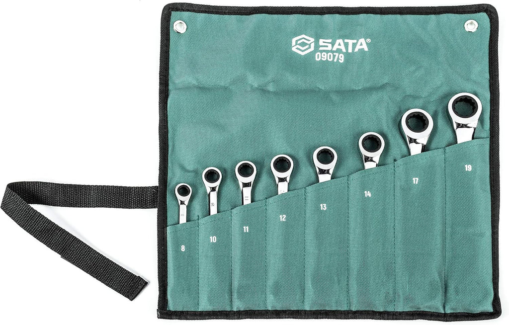 8-Piece Double Ratcheting Wrench Set, 12 Point Metric W921410
