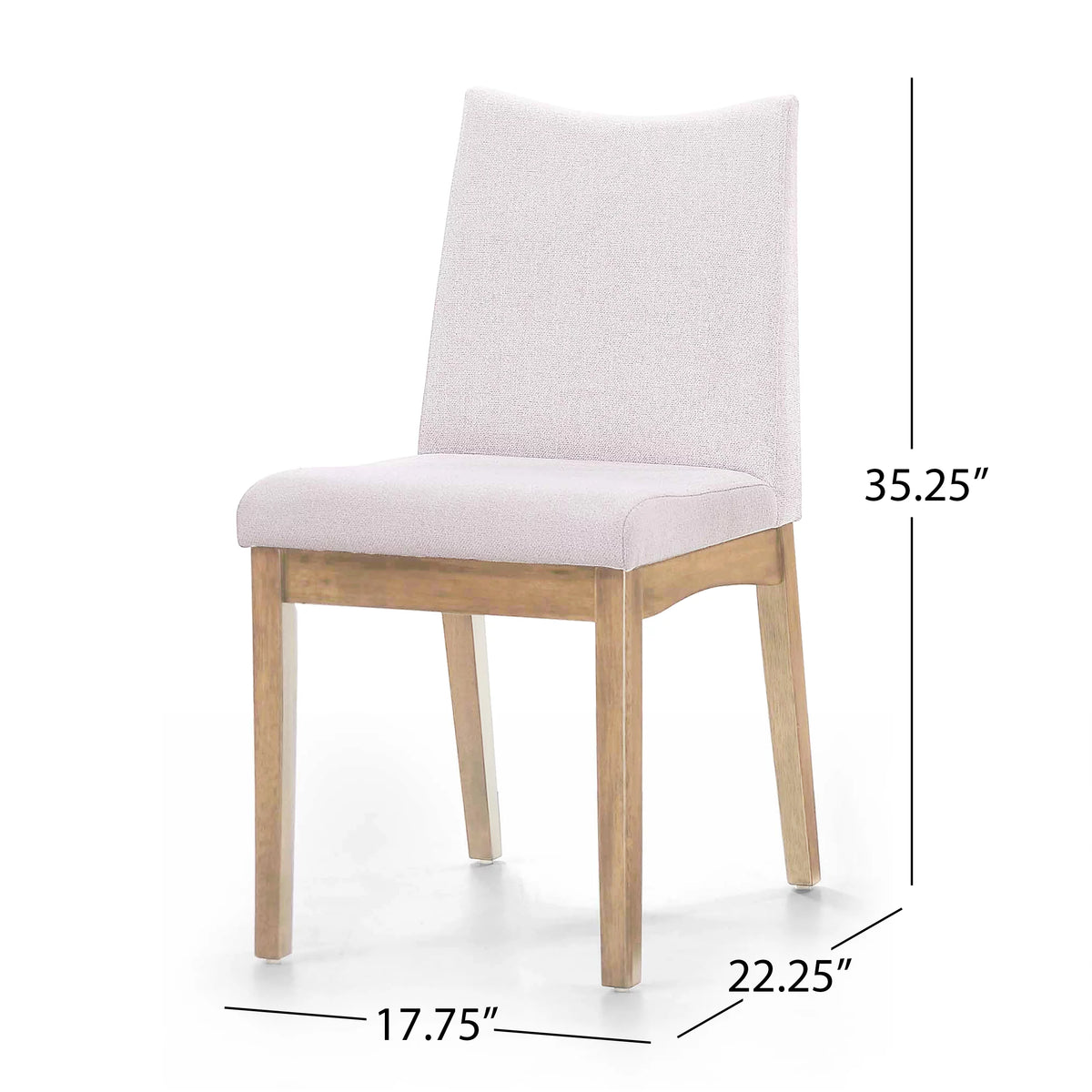 Set of 2 Light Beige Fabric Upholstered Dining Chairs V5521