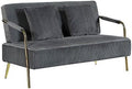 55" Velvet Loveseat Sofa with 2 Throw Pillows N65392