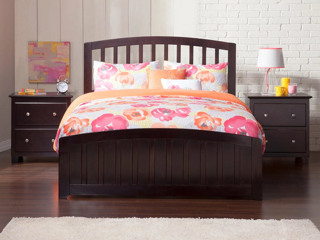 Espresso Full Platform Bed with Full Size Trundle Bed H270