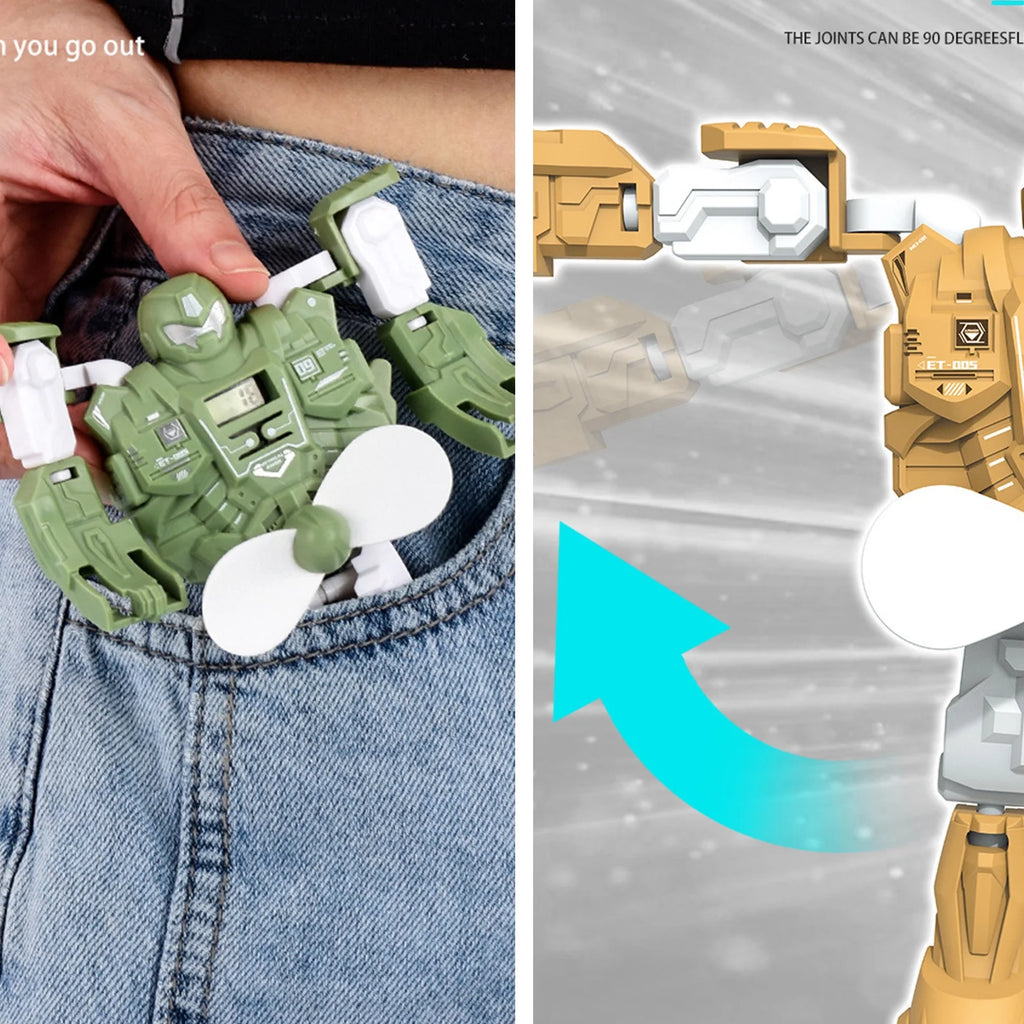 Digital Watch 3 In 1 Deformation Robot with Fan A675