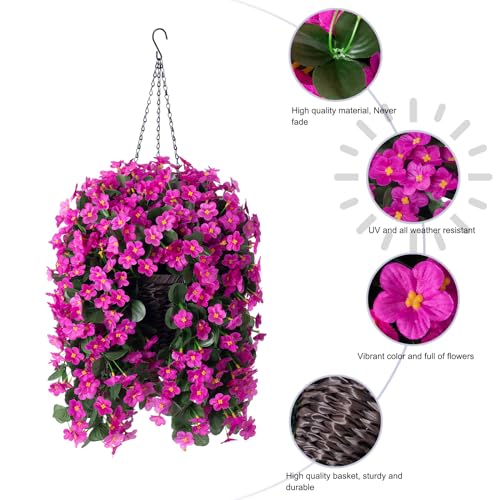 Faux Silk Hanging Flowers Plants Baskets J255