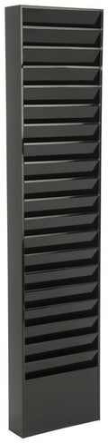 Wall Rack, 20 Pockets, Tiered, Black, Powder Coated Steel Z64515