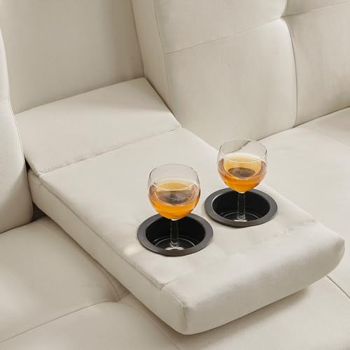 Futon Sofa Bed with Removable Armrests and 2 Cup Holders D545986