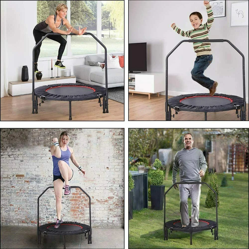 40 Foldable Mini Trampoline with Handrail J940213