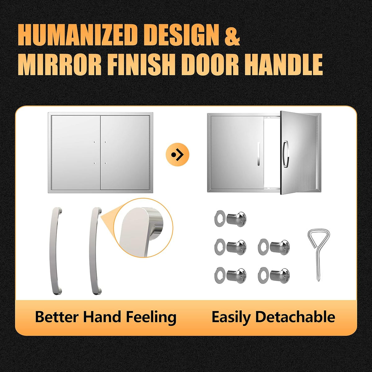 Stainless Steel BBQ Access Door 17W x 24H Inch X2070