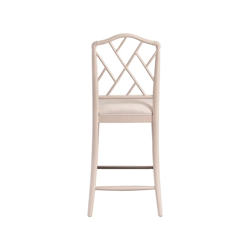 Set of 2 Solid Wood Bar Stool in Off White W944463