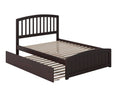 Espresso Full Platform Bed with Full Size Trundle Bed H270