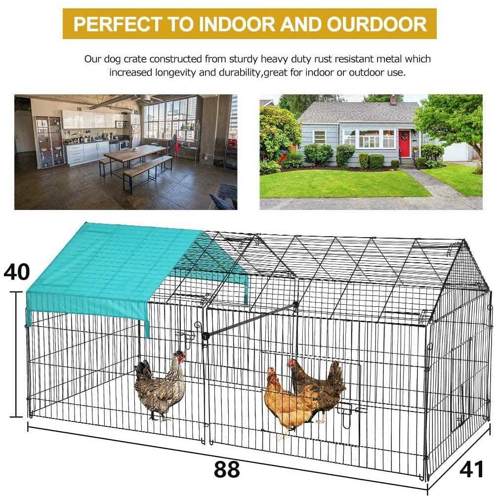Large Metal Chicken Coop with Door & Cover B857