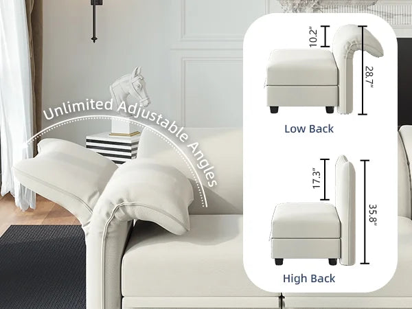 6-Seater Velvet U Shaped Modular Sectional Sofa with Storage Chaise Q895755