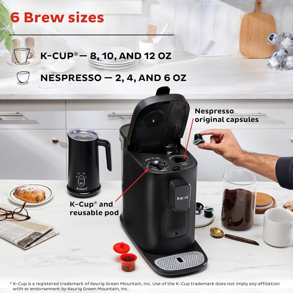 3-in-1 Espresso, K-Cup Pod and Ground Coffee Maker with Reusable Coffee Pod, 2 to 12oz Brew Sizes, 68oz Reservoir W3527