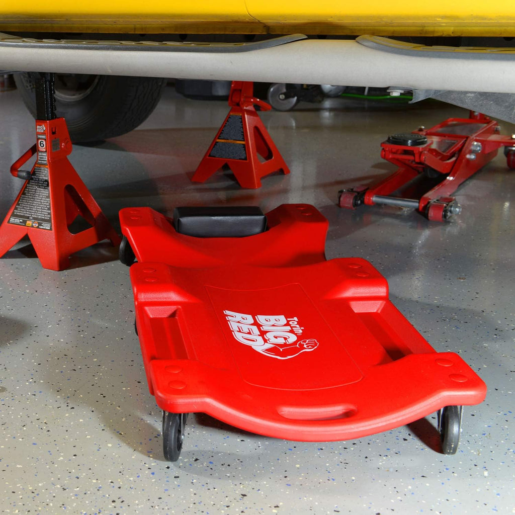 Rolling Garage Creeper with Padded Headrest and 6 Casters Q414924