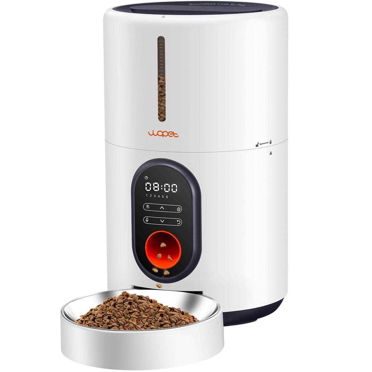 Automatic Dog and Cat Food Dispenser with Stainless Steel Bowl L651