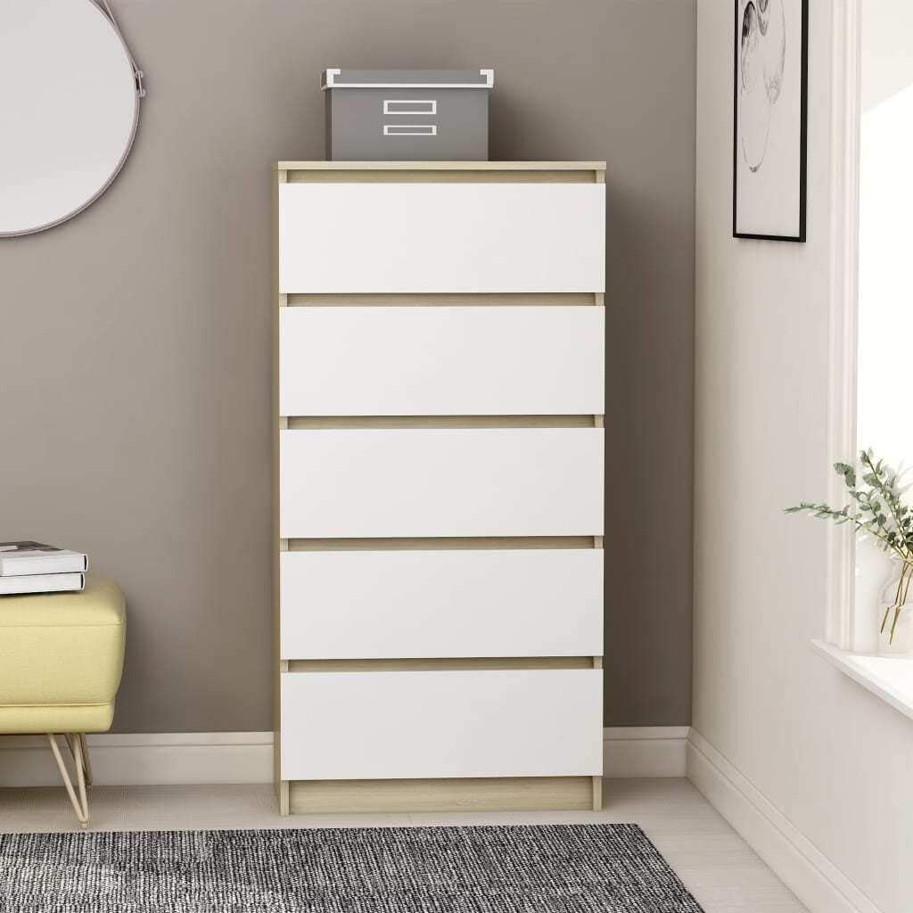 White 23.6 Chipboard Drawer Sideboard M944631