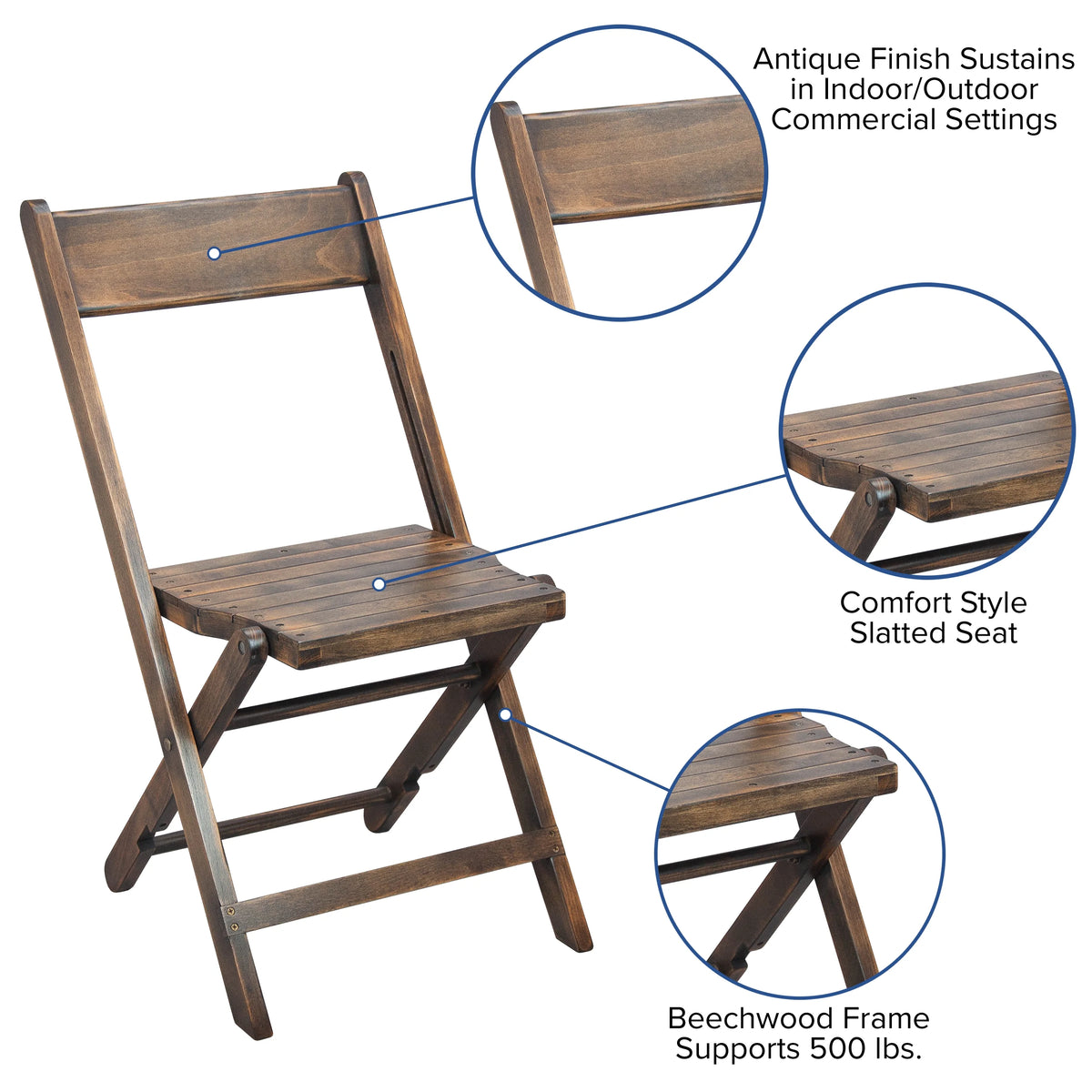 Folding Wood Chair Set of 4 I9307
