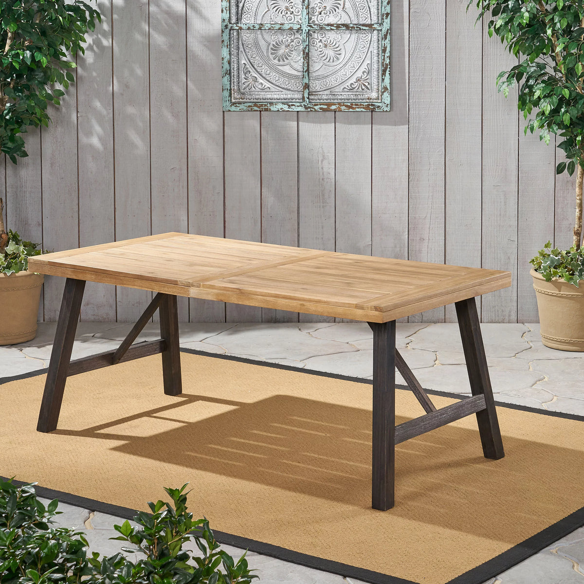 Acacia Wood Outdoor Dining Table P82850