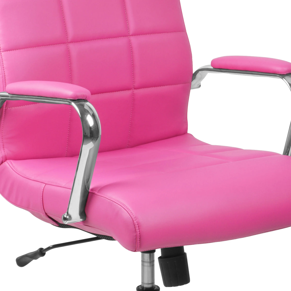 Pink Vinyl Swivel Office Chair with Chrome Base M2939