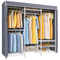 White Clothing Rack with Grey Oxford Fabric Cover S7493