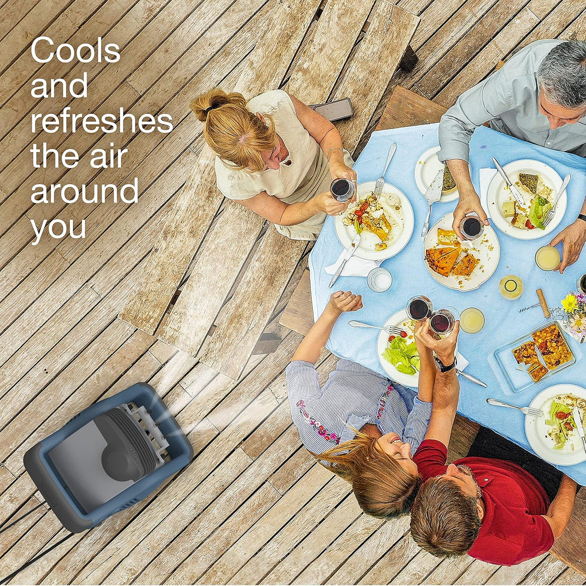 Blue Outdoor Misting Fan Q82186