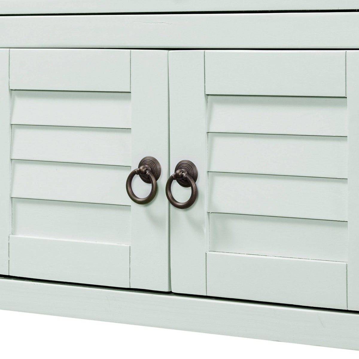 Light Blue Pine Console Table with 7 Drawers, 1 Cabinet, 1 Shelf N32833
