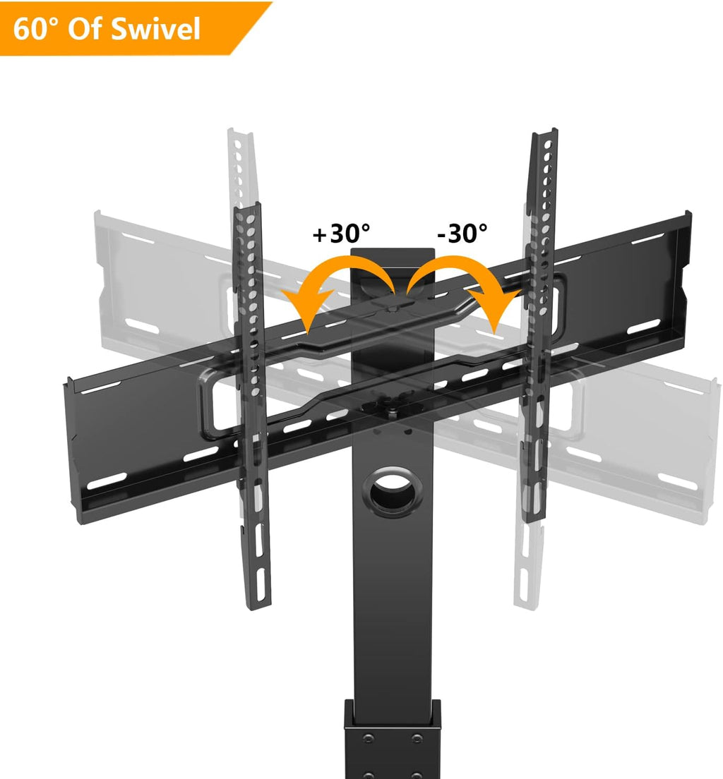 Tall Rolling Floor TV Stand with Lockable Caster Wheels and Shelves, Black A726613