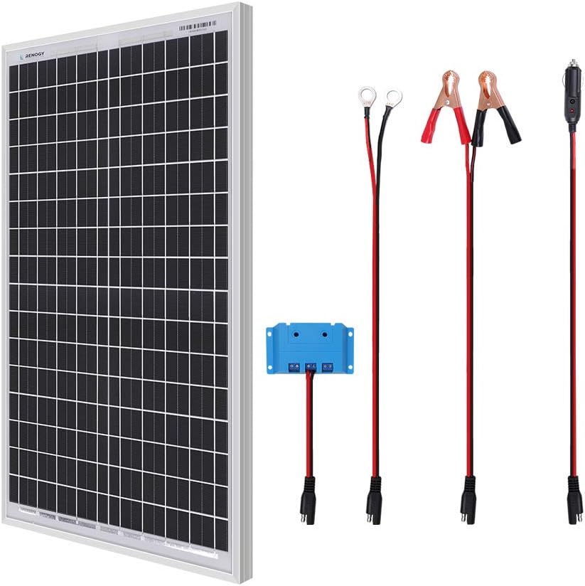 50W Monocrystalline 12V Solar Panel Kit with 10A PWM LCD Charge Controller and USB Ports E456703