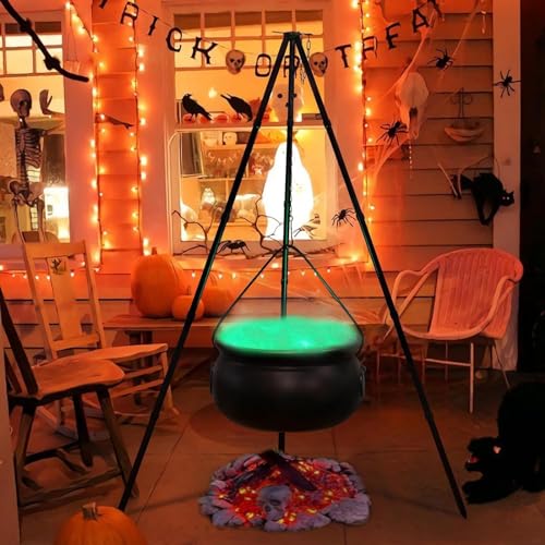 Large Plastic Witches Cauldron on Tripod with Light X126