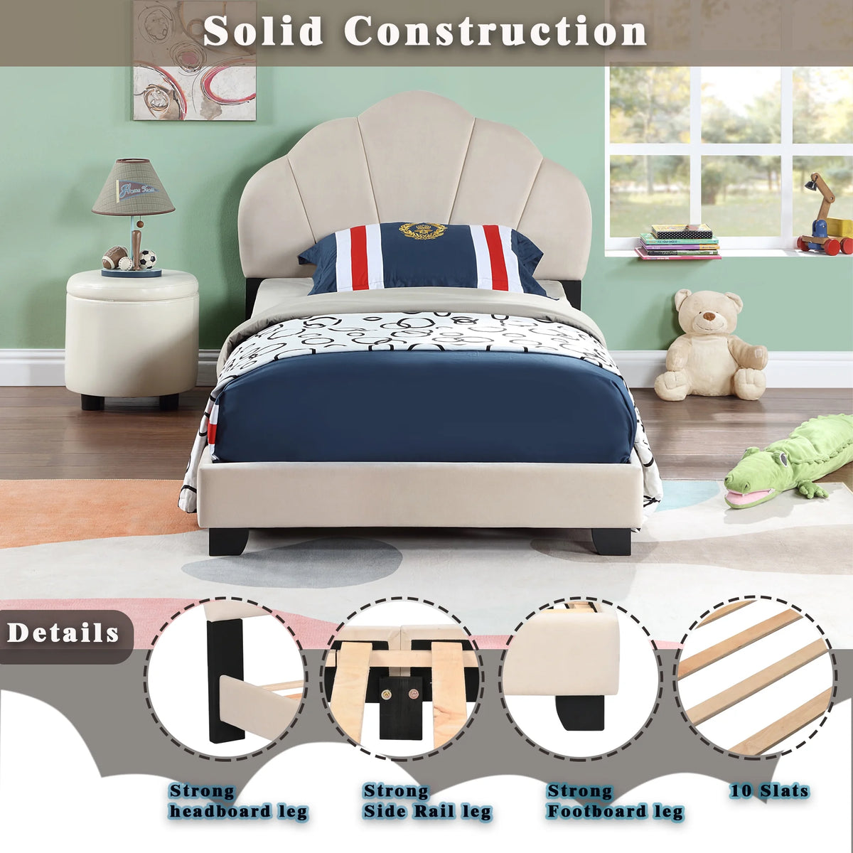 Pink Upholstered Twin Size Platform Bed G98960