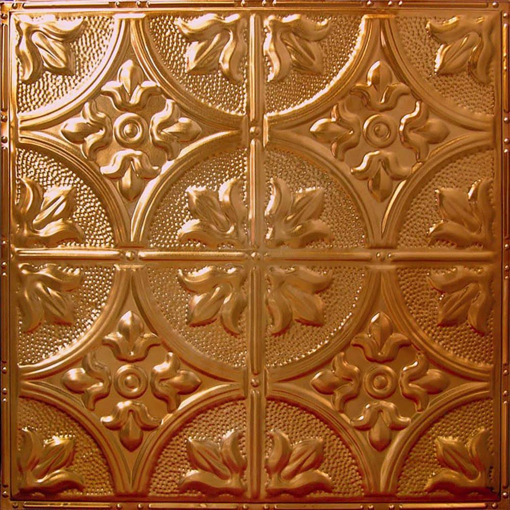 24-in x 24-in 5-Pack Rustic Copper Translucent Metal Tin Surface-Mount Ceiling Tiles M914