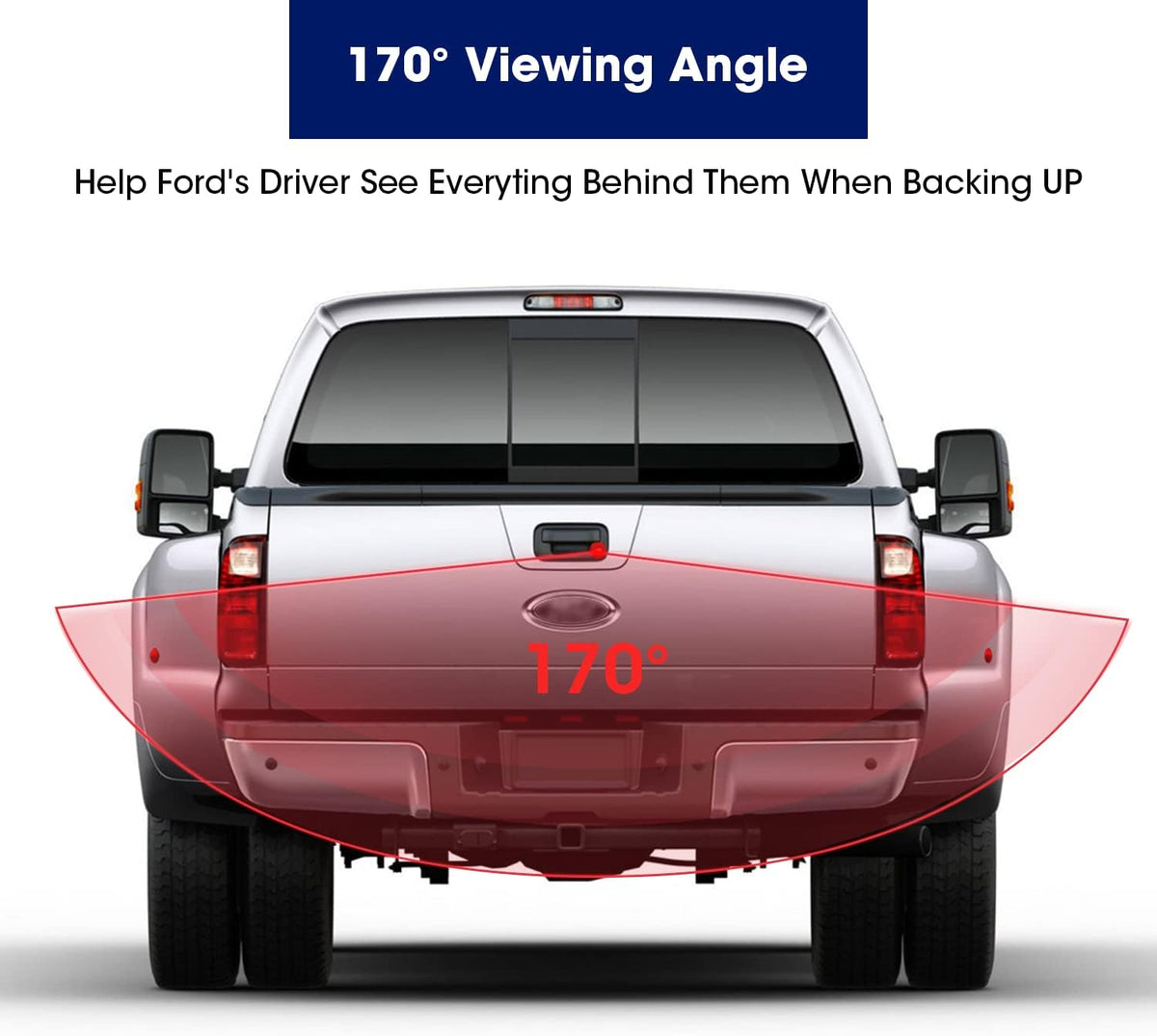 Backup Camera with Tailgate Handle Replacement for Ford F150, F250, F350, F450, F550, RCA Connector, Pack of 2 D7213
