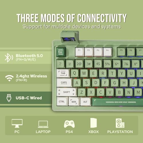 97 Keys Gasket Mechanical Keyboard with Customizable Display Screen, Knob, Hot Swappable Socket, 5000mAh Battery T2630
