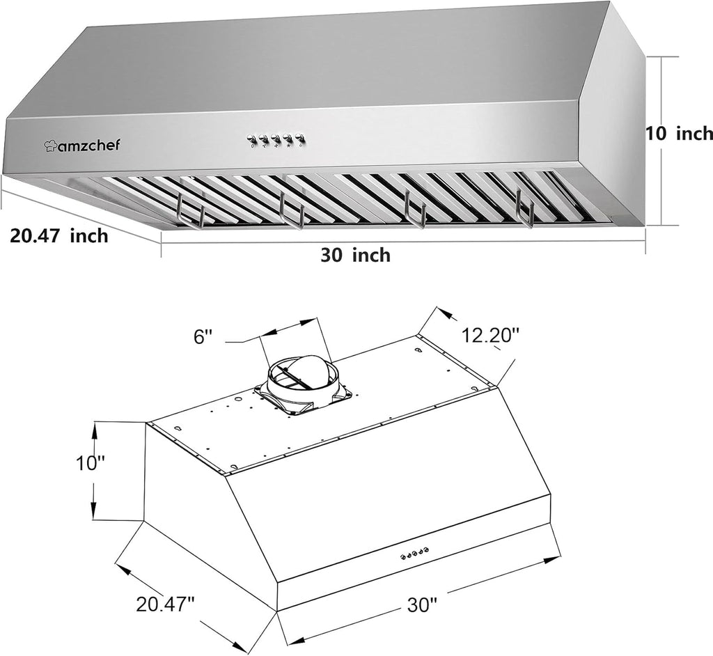 30 inch 700CFM Stainless Steel Under Cabinet Range Hood D7382