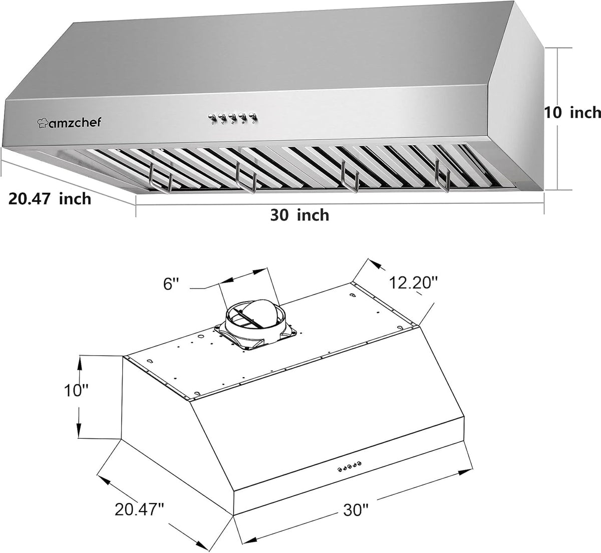 30 inch 700CFM Stainless Steel Under Cabinet Range Hood D7382