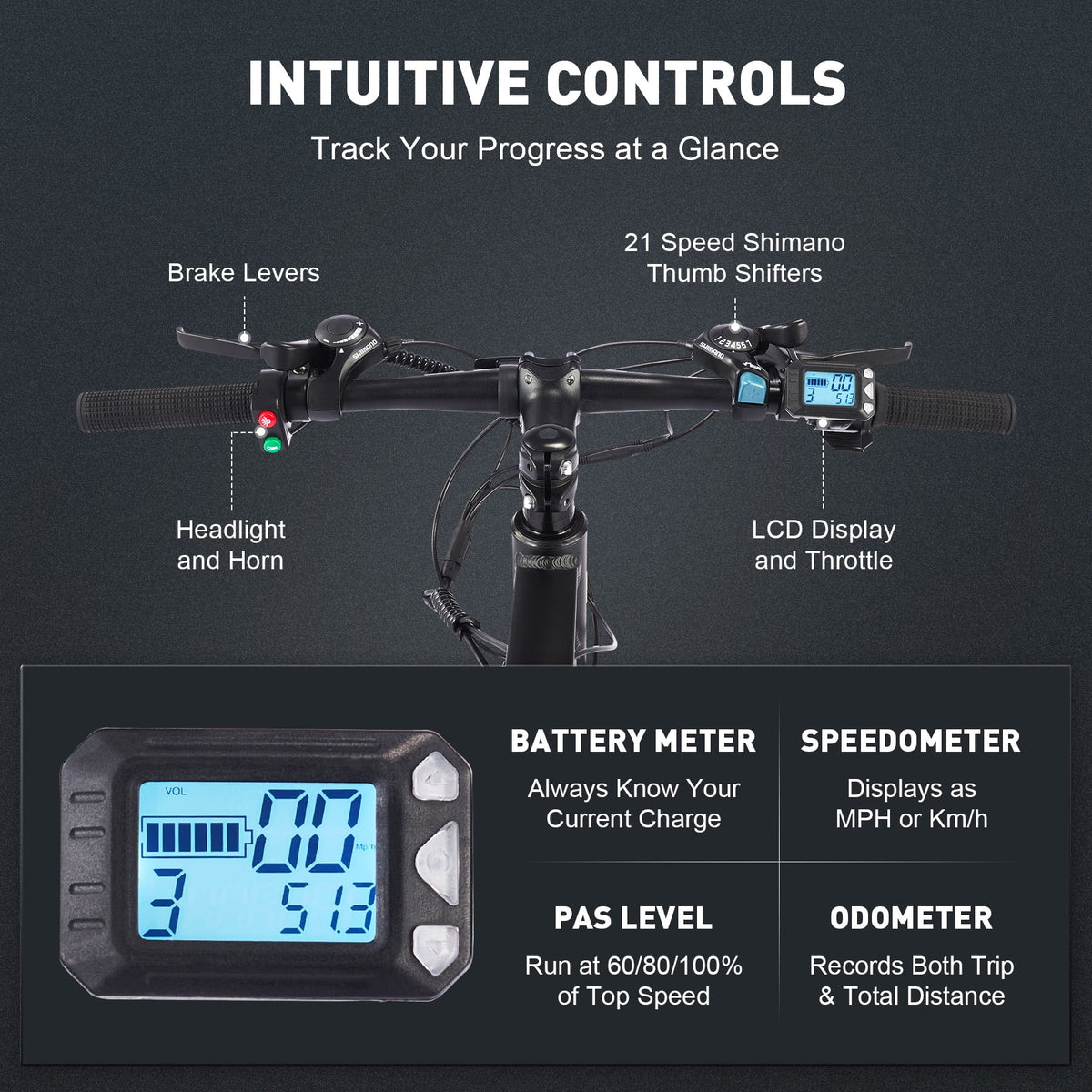 Electric Mountain Bicycle 26" 350W 48V Lithium Battery Black S1776