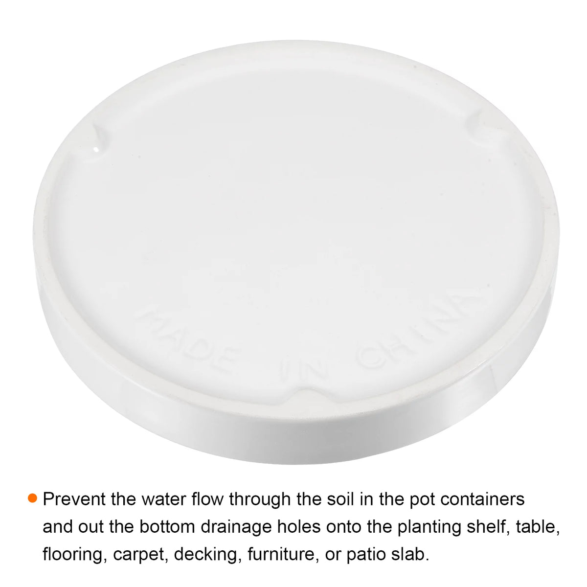 Round Ceramic Plant Pot Saucer White 7.87” N843234