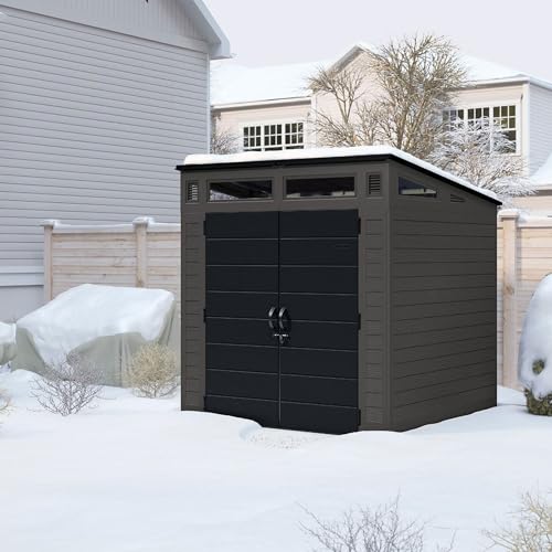 200 cu. ft. Peppercorn Resin Plastic Outdoor Storage Shed O5053