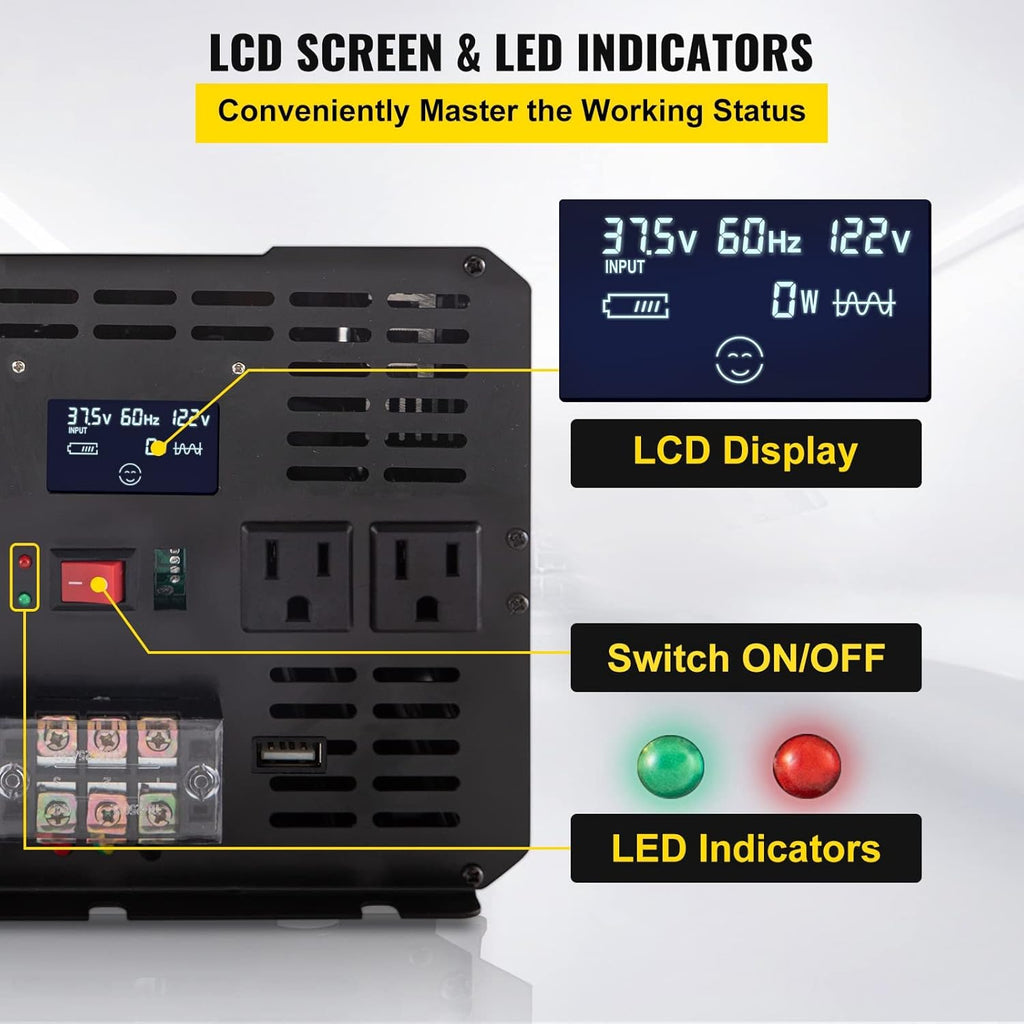 5000W Modified Sine Wave Power Inverter with LCD Remote Controller L190550