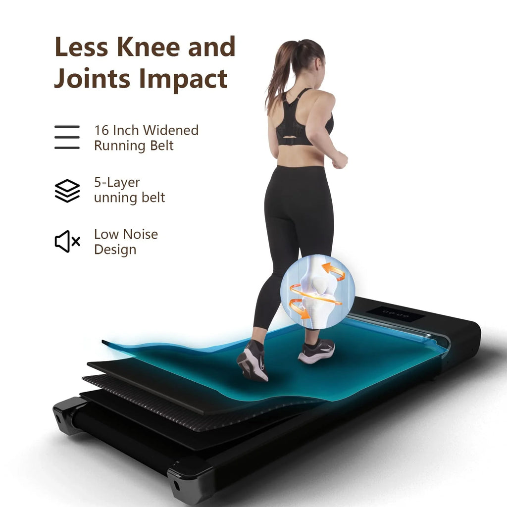 Walking Pad Treadmill 2 in 1 with Remote Control LED Display White T3279