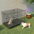 42 Inch Double-Door Folding Dog Crate with Divider Panel T863563