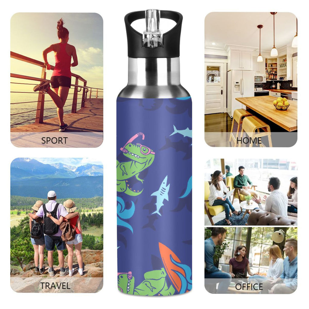 Stainless Steel Insulated Water Bottle with Straw Lid E6448