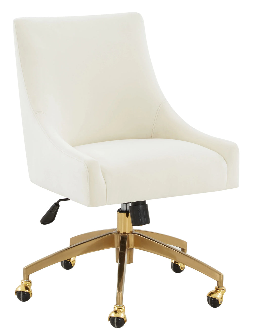 Cream Gold Velvet Adjustable Swivel Desk Chair F7735