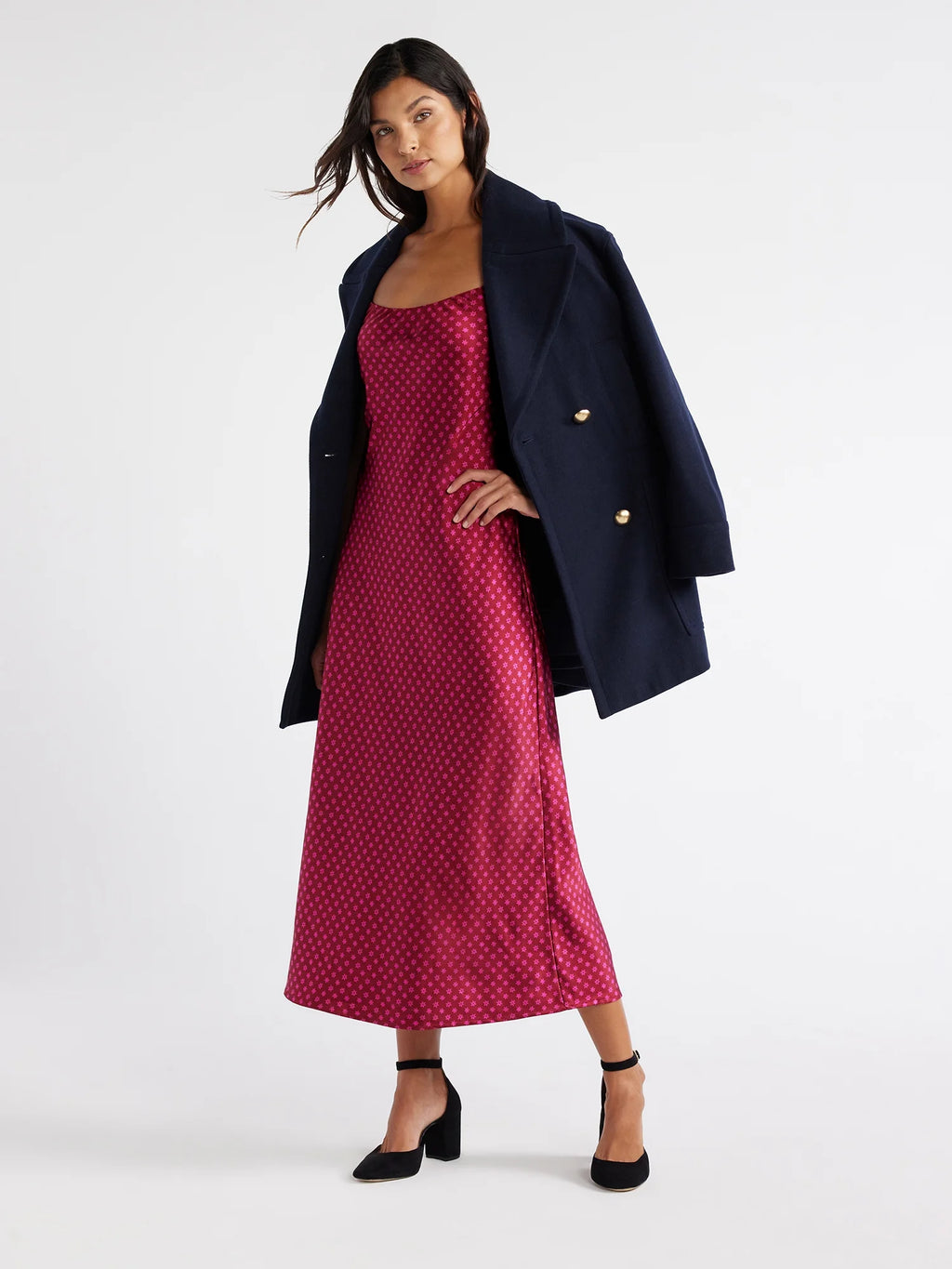 Wool-Blend Peacoat with Patch Pockets N2161