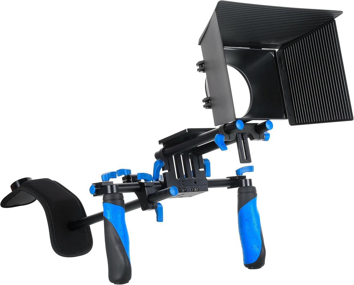 DSLR Rig Video Camera Shoulder Mount Kit with Follow Focus, Matte Box, Top Handle and Support Cage G3594