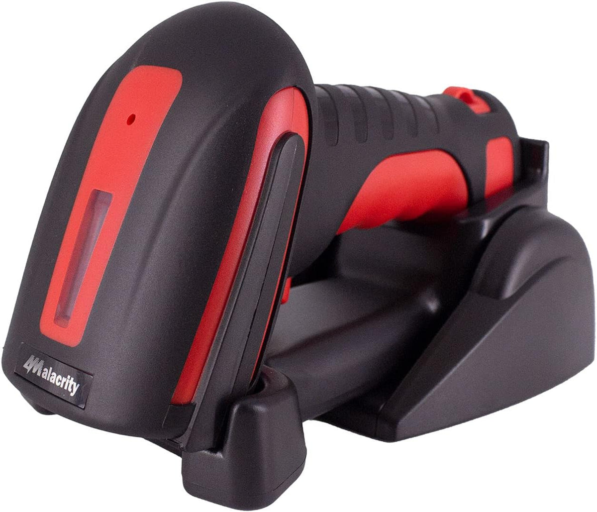 2D Industrial Barcode Scanner with Wireless Charging Stand, 433Mhz Wireless & Bluetooth 2in1 Barcode Reader, Pack of 2 X9452
