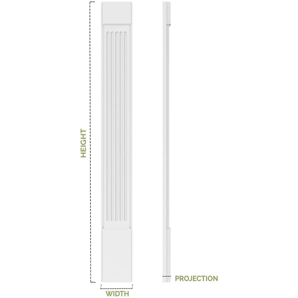 Plain PVC Pilaster with Decorative Capital & Base (Pair) A37241